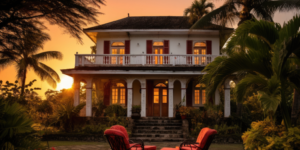 Kerala house with hillwoods wood